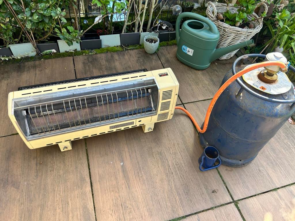 Terraskachel op gas met gasfles, Tuin en Terras, Ophalen, Gebruikt, Gas, Vloer