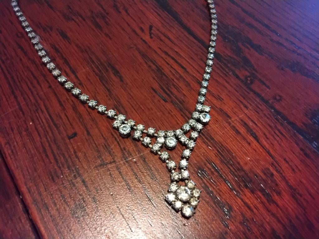 Oude strass ketting, Sieraden, Tassen en Uiterlijk, Antieke sieraden, Ophalen of Verzenden, Overige materialen, Ketting