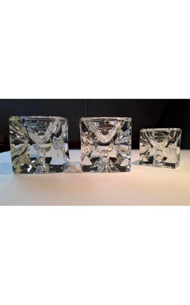 Rudolf jurniki kristal  ice cube kandelaars, Ophalen, Kristal
