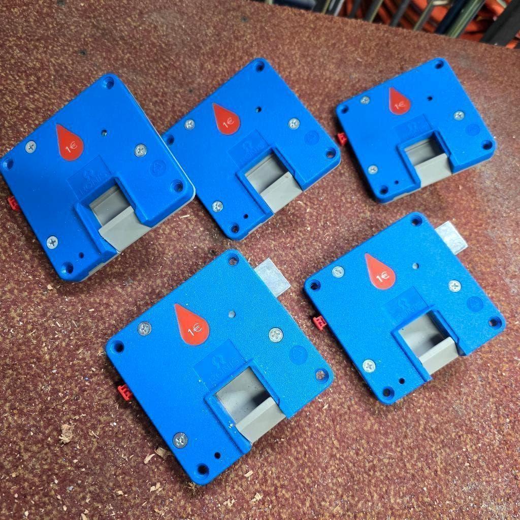 5x RONIS muntslot geschikt voor euromunt tbv lockerkast, Ophalen of Verzenden, Gebruikt