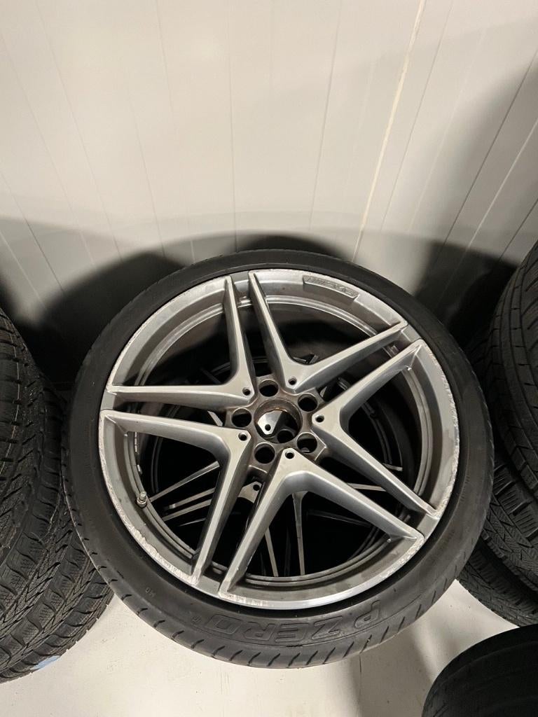 W205 Mercedes AMG velgen 19" breedset, Gebruikt, 255 mm, Velg(en), Personenwagen