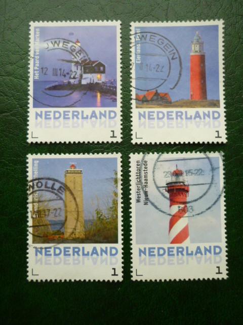 2014 Persoonlijke zegel 4x Vuurtoren gestempeld, Ophalen of Verzenden, Gestempeld
