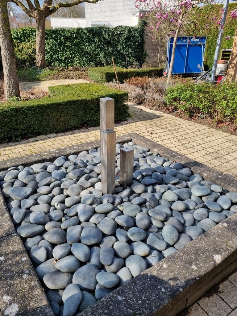Moderne RVS fontein voor tuin/terras, Tuin en Terras, Ophalen, Gebruikt, Rvs, Fontein