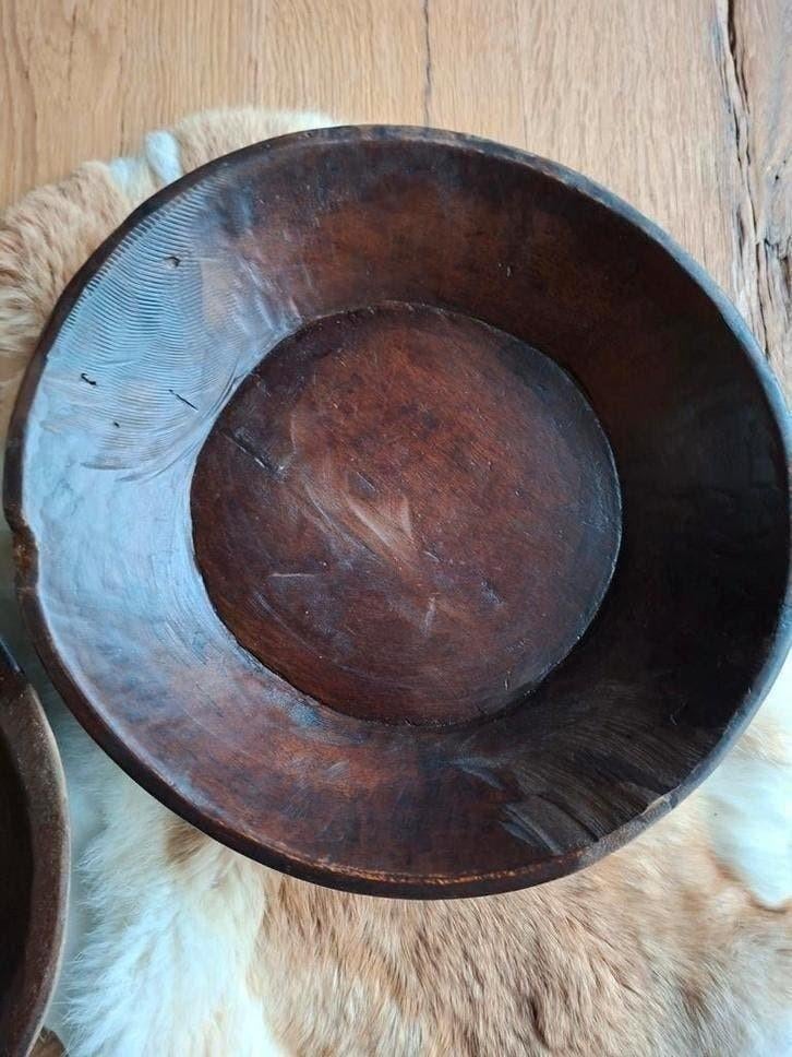 Landelijk Olijfbak Stoere schaal hout D33 wooden bowl, Schaal, Rond, Nieuw, Ophalen of Verzenden