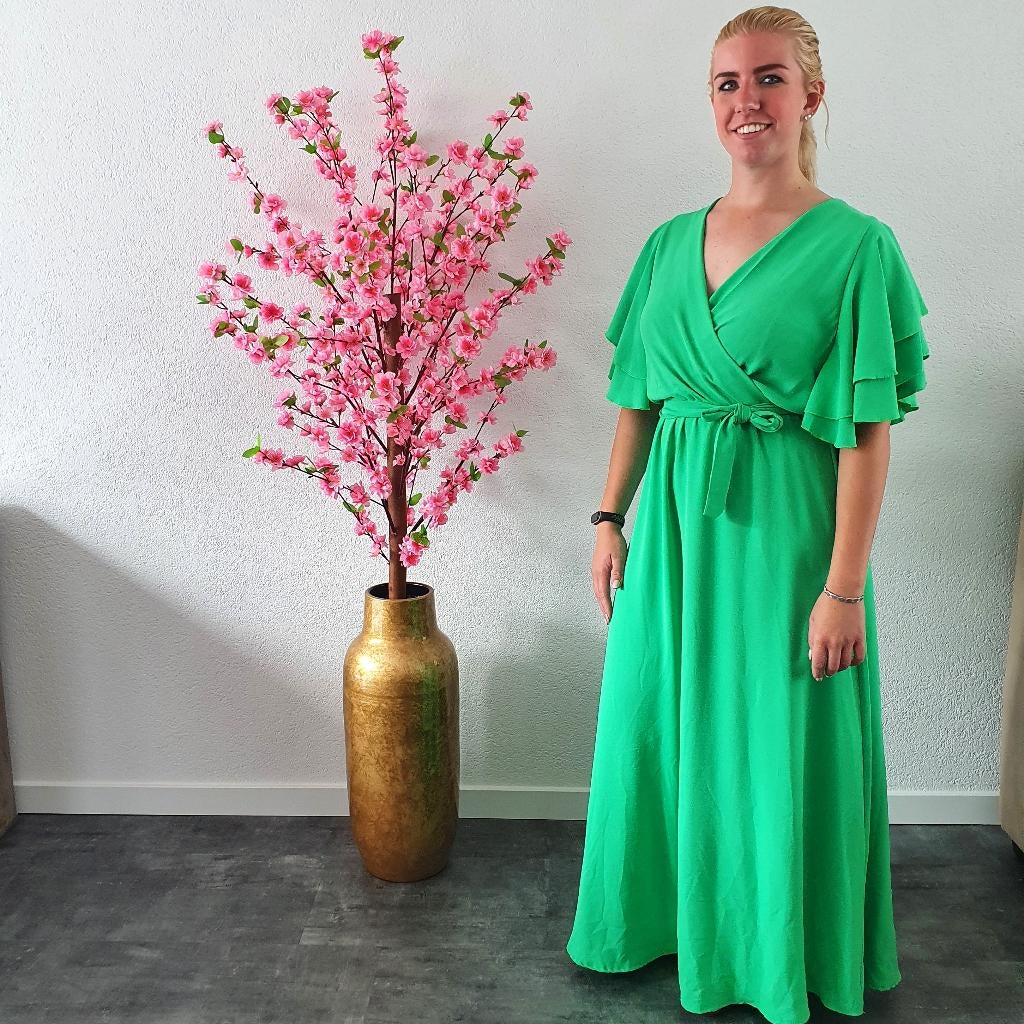 Lange Zomerjurk Groen, Kleding | Dames, Jurken, Nieuw, Maat 38/40 (M), Groen, Onder de knie, Verzenden