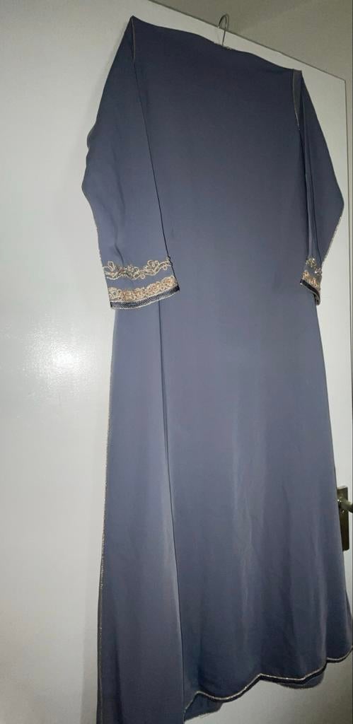 Elegante Caftan met Gouden Borduurwerk, Blauw, Nieuw, Ophalen of Verzenden, Maat 36 (S)