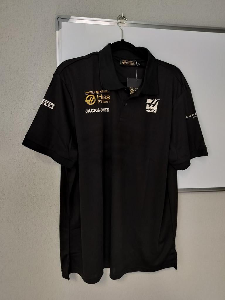 Fanshirt F1, team Haas, polo zwart, maat XL, Ophalen of Verzenden, Nieuw, Maat 56/58 (XL), Zwart