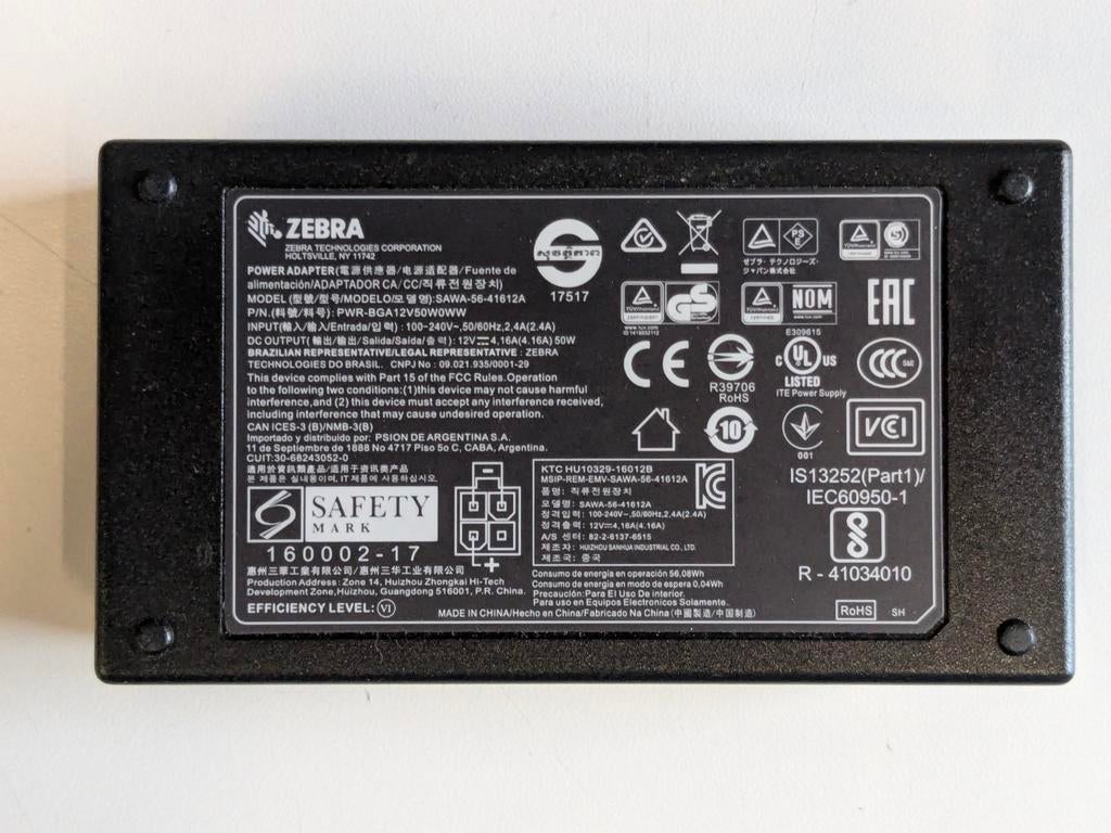 Zebra Voedingsadapter DA-58A12 voor Zebra Printers, Ophalen of Verzenden, Gebruikt