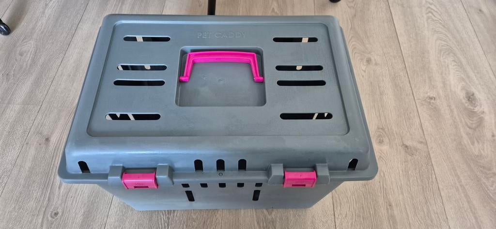 Pet caddy vervoersbox, grijs. Voor vervoer van 1 kat., Ophalen
