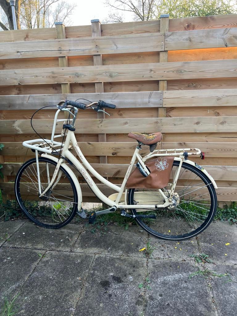 Damesfiets met lekke voorband, Velgrem, Ophalen, Overige merken, 53 tot 56 cm