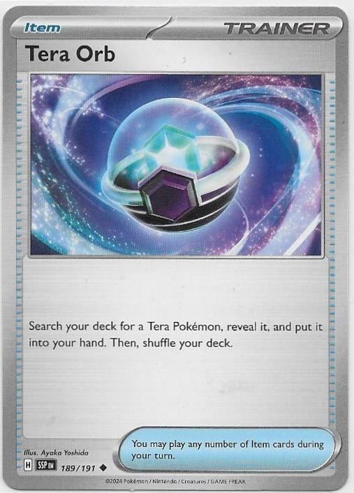 Surging Sparks,  Tera Orb [uncommon] 189/191, Verzenden, Nieuw, Losse kaart