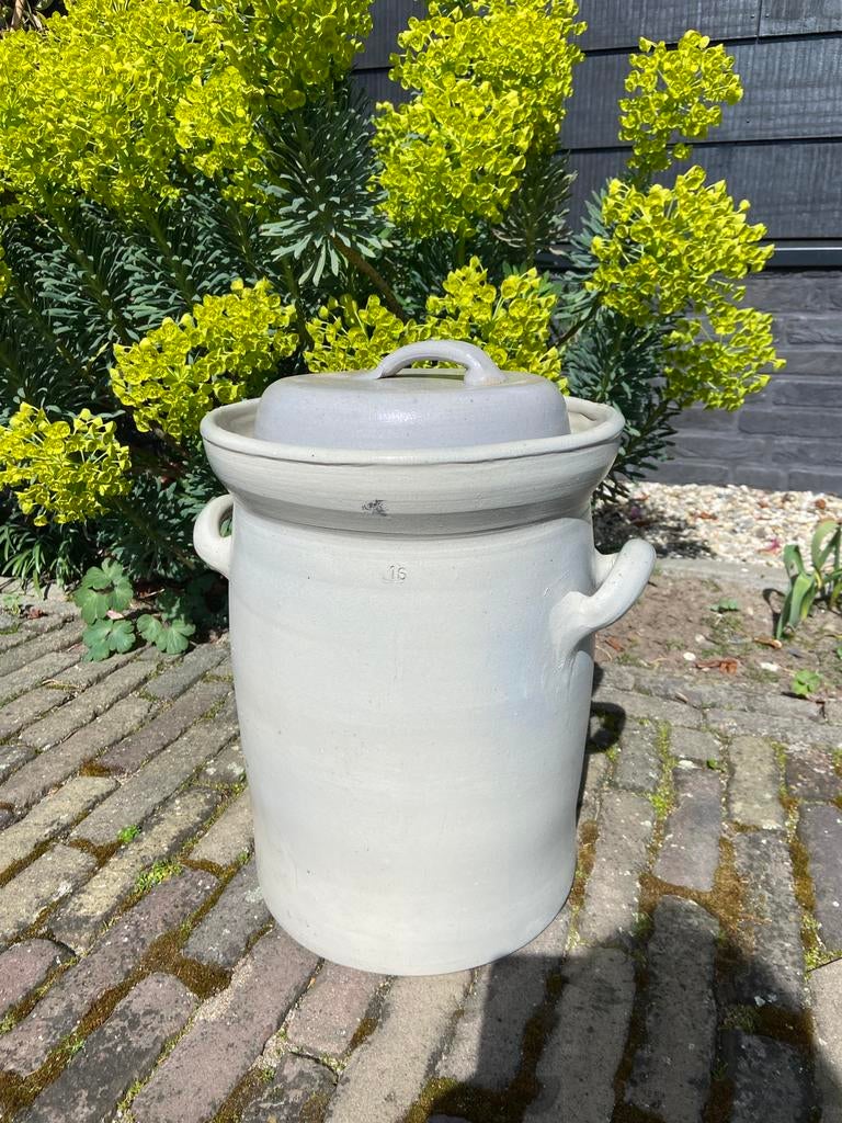 Hele mooie gave antieke zuurkoolpot grespot inmaakpot tuin, Antiek en Kunst, Ophalen