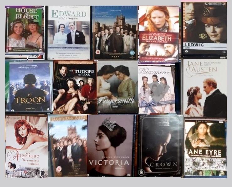 20x Downton Abbey, Elliot, Victoria,Buccaneers, Tudors, Jane, Alle leeftijden, Boxset, Drama, Ophalen of Verzenden