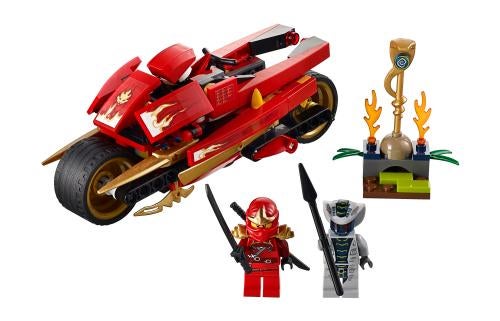lego ninjago rood 9441 kai's blade cycle, Ophalen of Verzenden, Zo goed als nieuw, Complete set, Lego