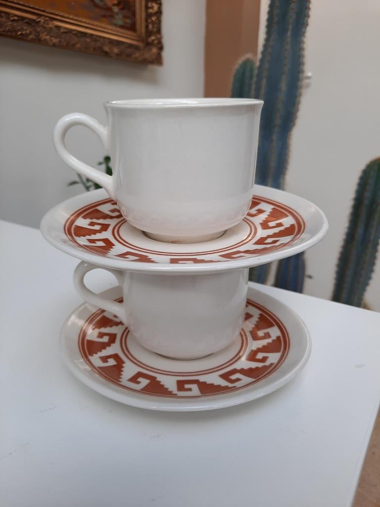 Fairtrade kop en schotel- 3 stuks, Ophalen of Verzenden