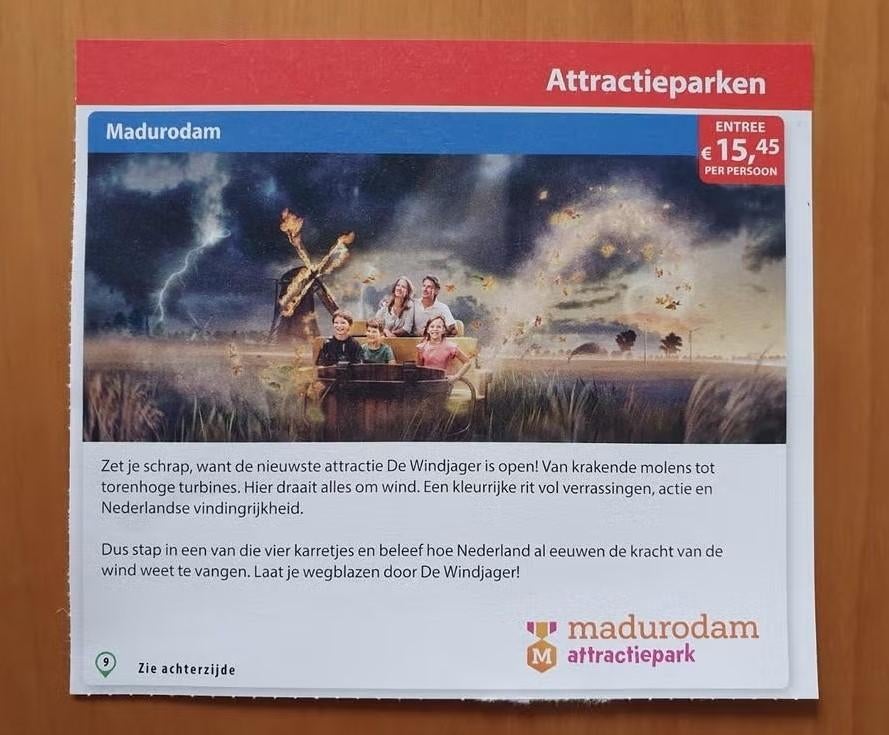 Madurodam entree €15,45 p.p. maximaal 5 personen, Tickets en Kaartjes, Drie personen of meer, Kortingskaart