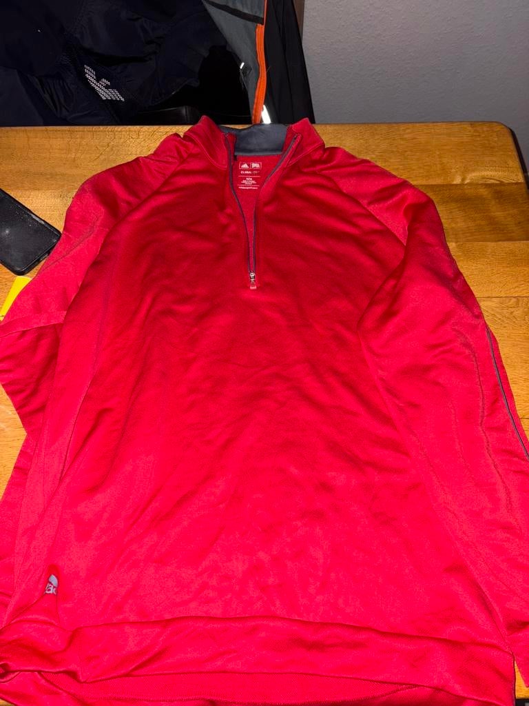Adidas sport top 1/4 zip rood maat M training, Ophalen of Verzenden, Zo goed als nieuw, Rood, Voetbal