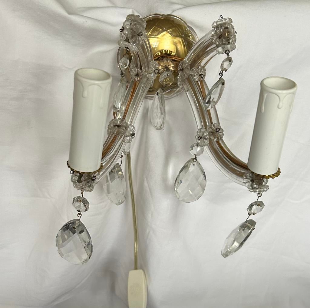 Vintage kristallen wandkandelaar in Maria Theresa-stijl, Antiek en Kunst, Antiek | Lampen, Ophalen of Verzenden