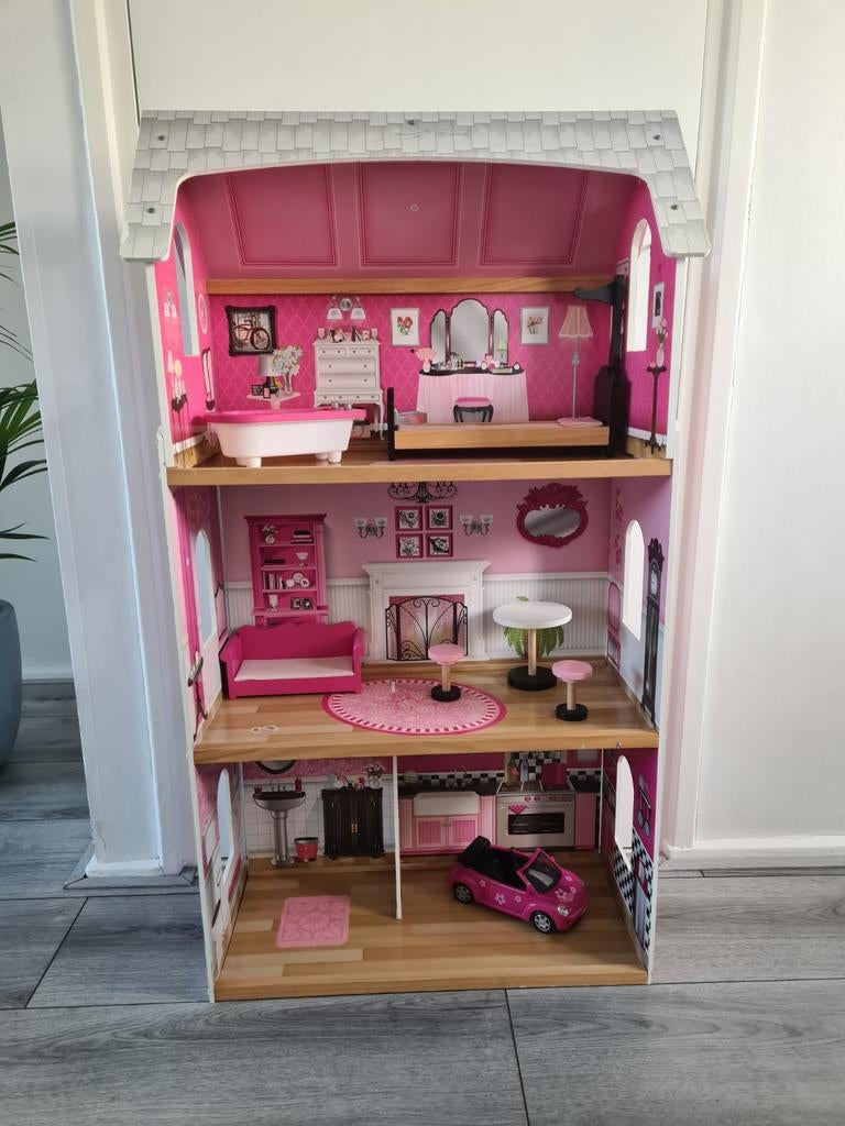 KidKraft Poppenhuis met Accessoires - Compleet & Roze, Kinderen en Baby's, Speelgoed | Poppenhuizen, Ophalen of Verzenden, Gebruikt
