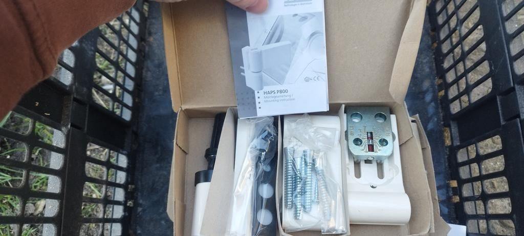 6x HAPS P800 veiligheidsscharnier / Turband – RAL9001 & RAL7, Ophalen