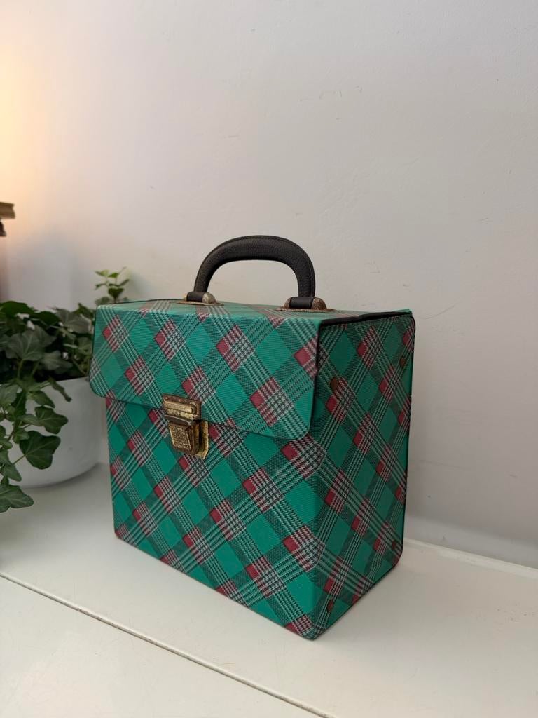 Vintage koffertje voor singeltjes, Verzamelen, Retro, Ophalen of Verzenden, Huis en Inrichting