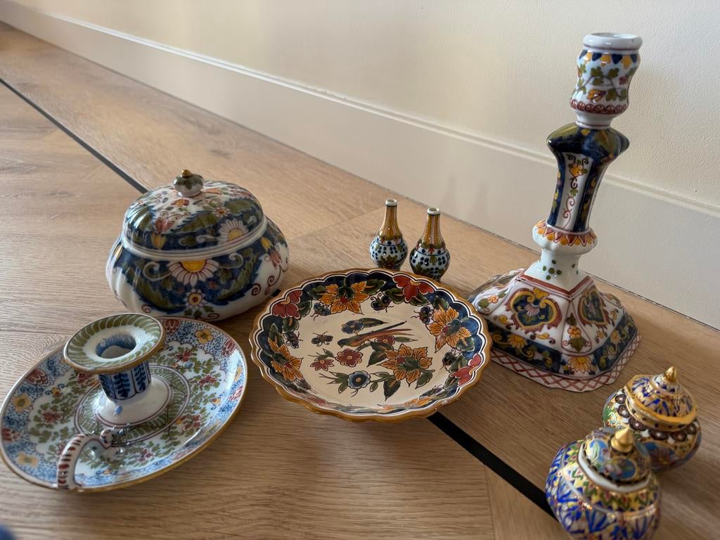 Uniek handgeschilderd Makkum servies, Ophalen of Verzenden