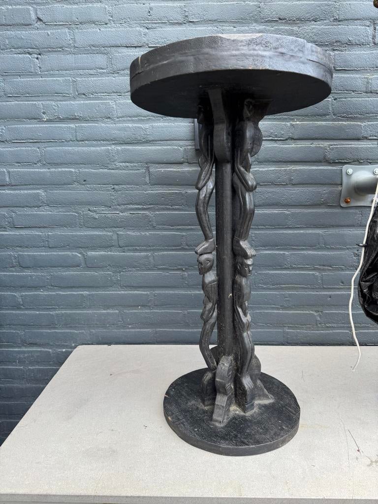 Hoge bijzet tafel, Minder dan 55 cm, Rond, Ophalen of Verzenden, Zo goed als nieuw