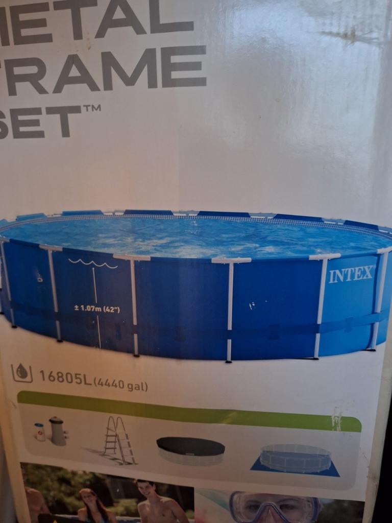 Intex Metal Frame Zwembad 4.57m x 1.22m - 16805L, Tuin en Terras, Zwembaden, Gebruikt, Rond, 300 cm of meer, Ophalen