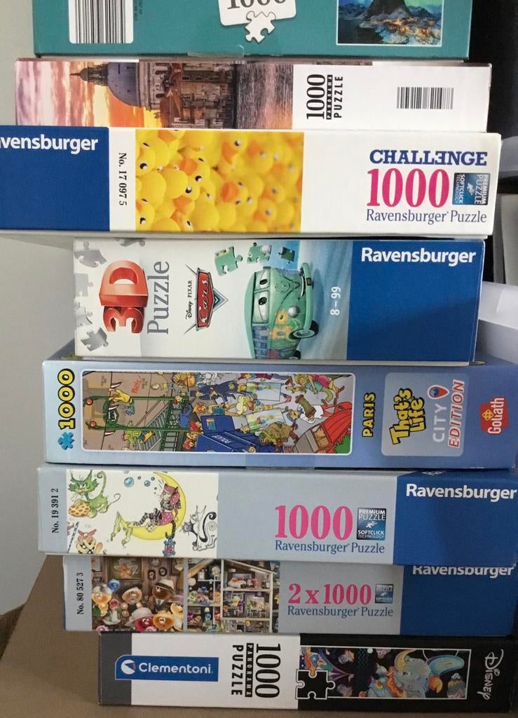 Veel puzzels van 1000 stukjes plus 1 3D puzzel, Ophalen of Verzenden, 500 t/m 1500 stukjes, Zo goed als nieuw