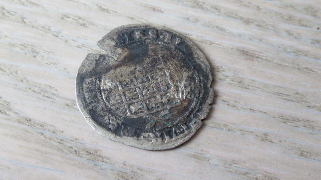 Zilveren munt plm 1600 met afb wapen /bodemvondst, Vóór koninkrijk, Zilver, Losse munt, Overige waardes