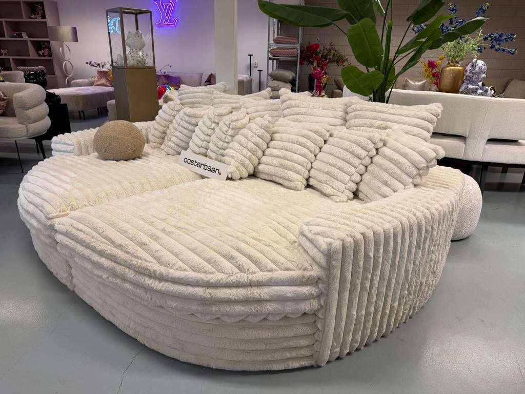 Luxe Velvet Teddy Rib Loungebank Cozy Cinema 260x160cm NEW, 250 tot 300 cm, Info@oosterbaanwonen.nl, Venus 31 8448CE Heerenveen