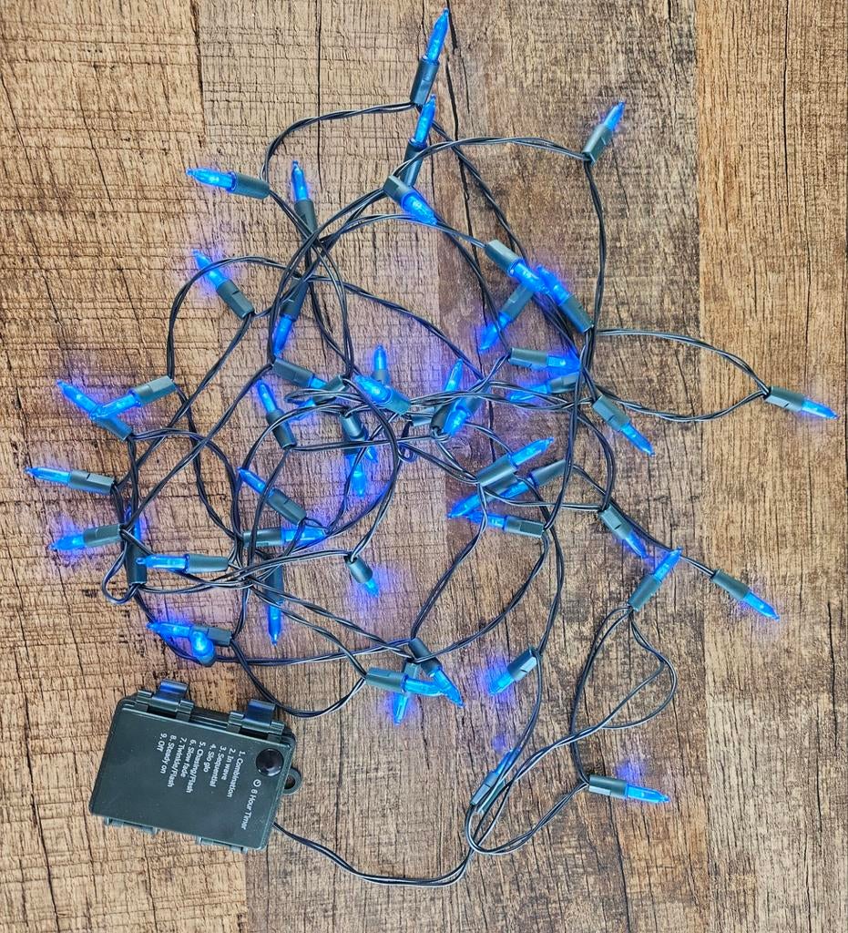 KERSTVERLICHTING BLAUW EN WIT 5.5 M, Ophalen of Verzenden, Zo goed als nieuw