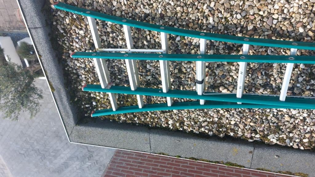 Professionele aluminium ladder 2 x 14 treden, Ophalen, IJzer