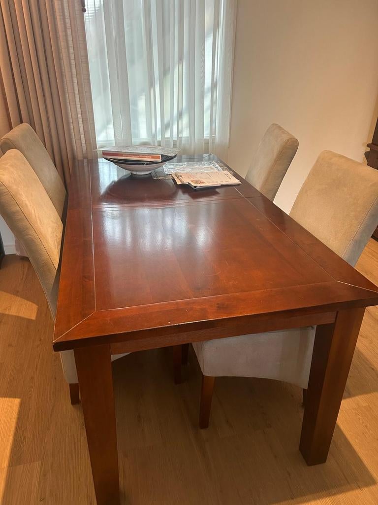 Tafel uitschuifbaar, Ophalen of Verzenden, 4 tot 6 stoelen