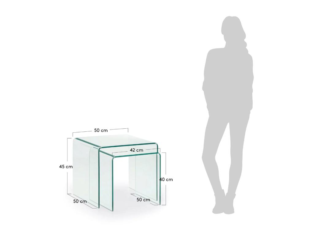 Kave Home Burano Bijzettafel - Set van 2 | Van €297,99, nu, 45 tot 60 cm, Minder dan 55 cm, Kave Home, Nieuw