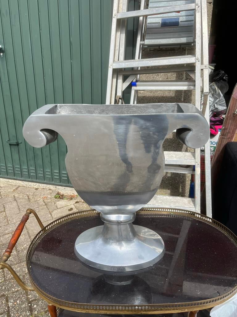 Zilverkleurige vaas, Ophalen of Verzenden