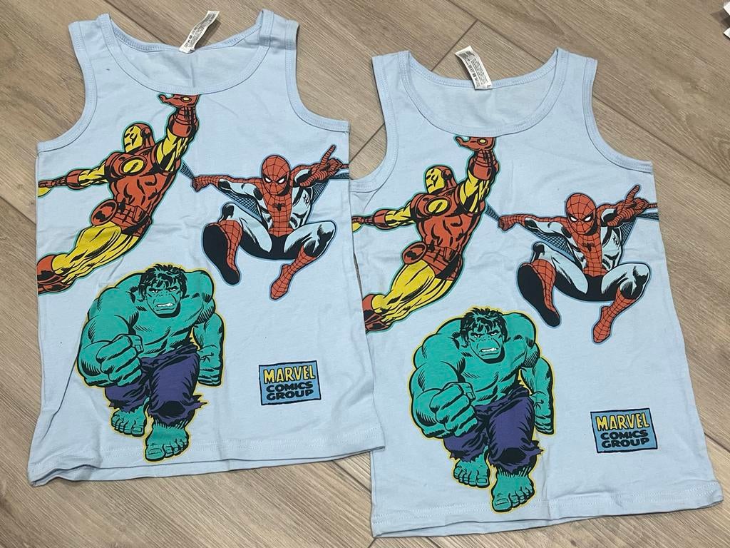 Twee jongens Marvel hemdjes maat 134/140, Kinderen en Baby's, Kinderkleding | Maat 134, Ophalen of Verzenden, Nieuw, Jongen, Nacht- of Onderkleding