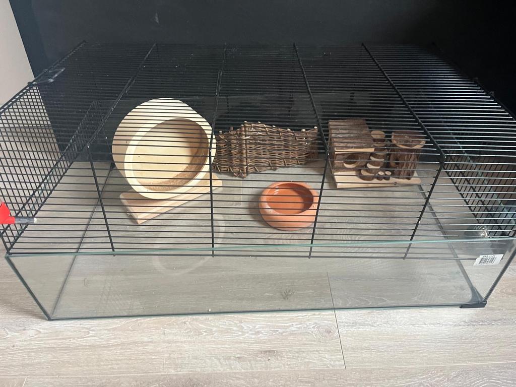 Hamster terrarium met toebehoren, Gebruikt, Overige typen, Hamster, Ophalen