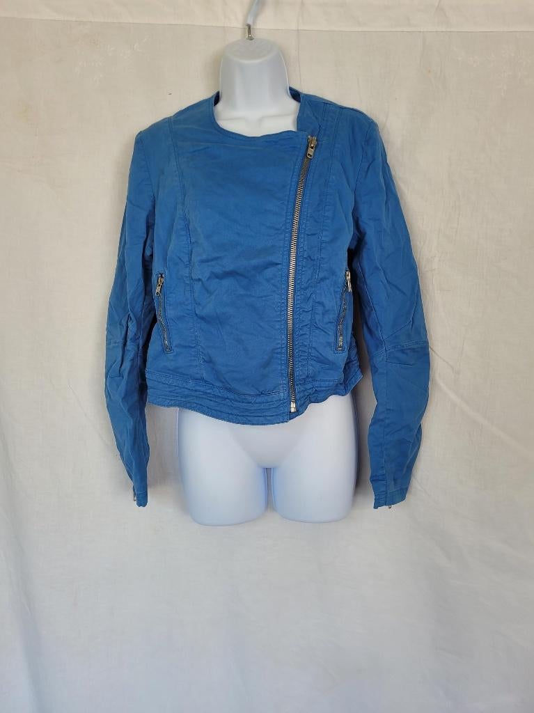 Leuke blauwe tussenjas mt M merk Sissy Boy, Kleding | Dames, Jassen | Winter, Zo goed als nieuw, Maat 38/40 (M), Blauw, Ophalen of Verzenden