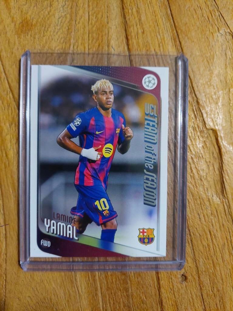 Lamine Yamal FC Barcelona Rookie Topps Team of the Season, Hobby en Vrije tijd, Stickers en Plaatjes, Ophalen of Verzenden, Zo goed als nieuw