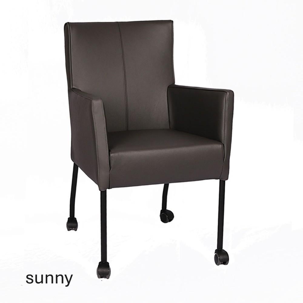 Design Leren Eetkamerstoelen, Huis en Inrichting, Stoelen, Overige kleuren, Nieuw, Ophalen of Verzenden, Topdesign