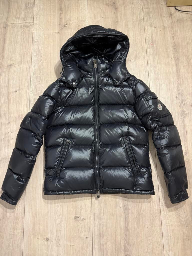 Moncler Maya Jas - Maat M - Zwart, Ophalen of Verzenden, Gedragen, Maat 48/50 (M), Zwart