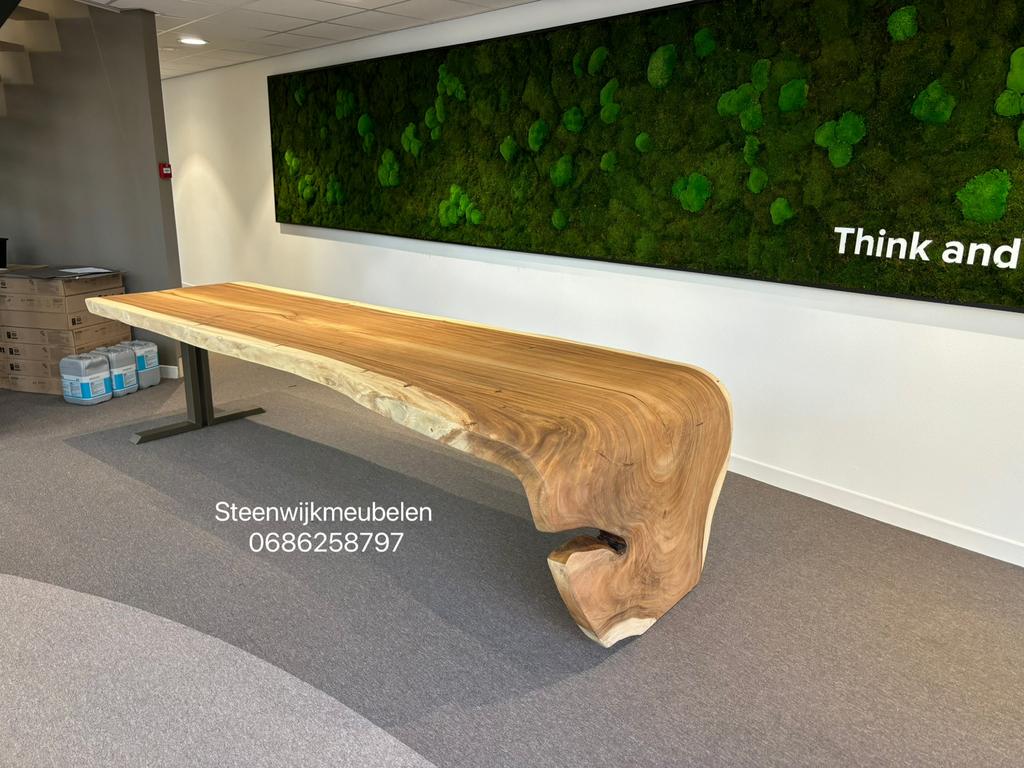 Suar boomstamtafels eettafel zelf blad kiezen grote voorraad, Ophalen of Verzenden, Nieuw