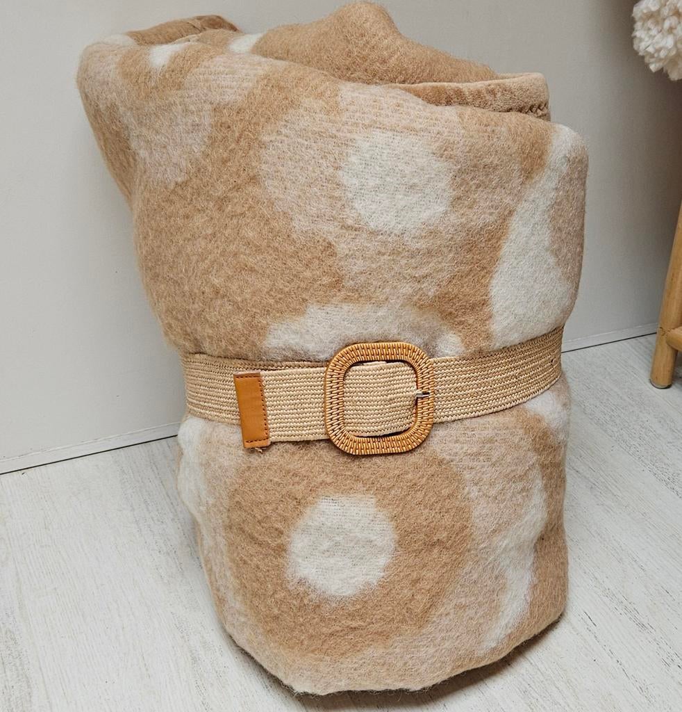 Vintage retro Walra scheerwollen flower power deken, Ophalen of Verzenden