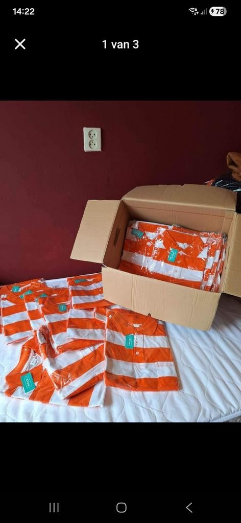 Oranje _ wit T-shirt, Ophalen of Verzenden, Nieuw, Overige maten, Oranje