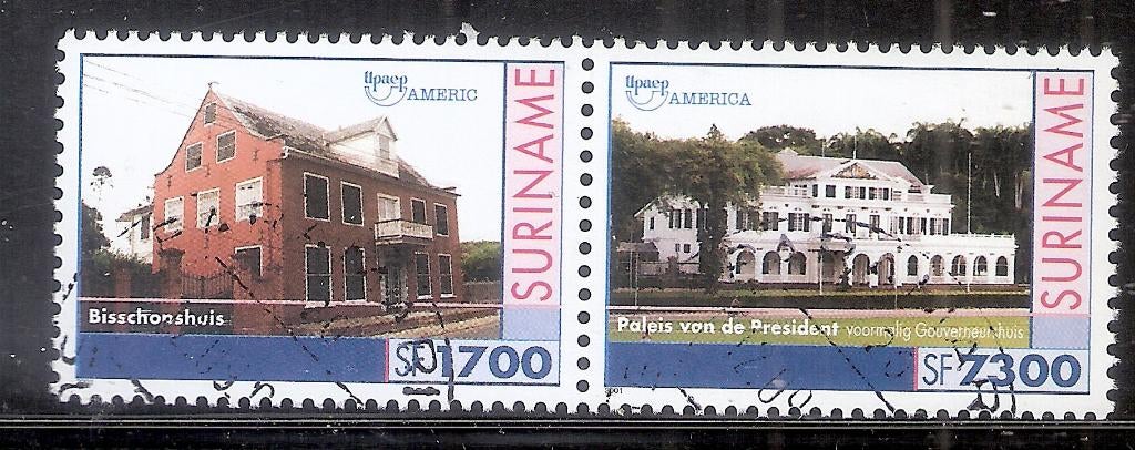 Suriname Rep.Nr 1123/1124 Gestempeld., Ophalen of Verzenden, Na 1940, Gestempeld