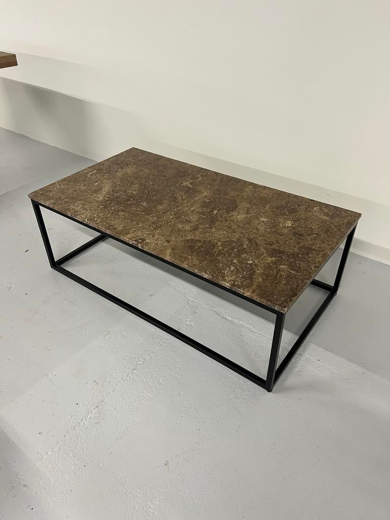 Natuurstenen bijzettafel, Huis en Inrichting, Tafels | Bijzettafels, Rond, Ophalen of Verzenden, Zo goed als nieuw, 75 cm of meer