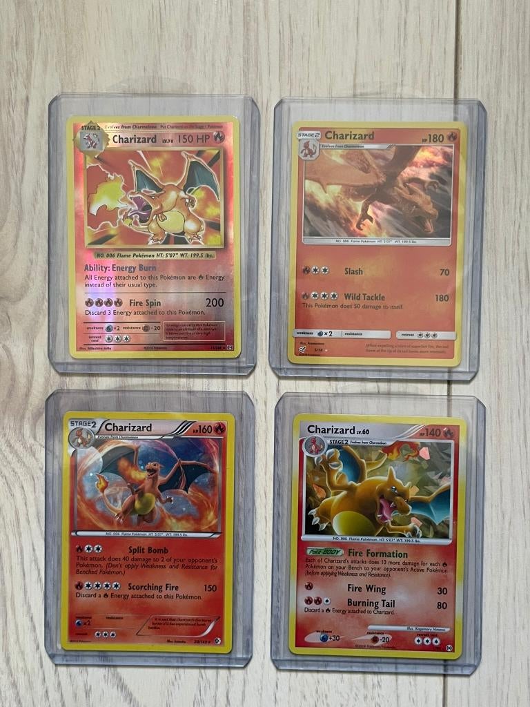 Charizard Kaarten Set, Hobby en Vrije tijd, Verzamelkaartspellen | Pokémon, Verzenden, Zo goed als nieuw, Meerdere kaarten, Foil