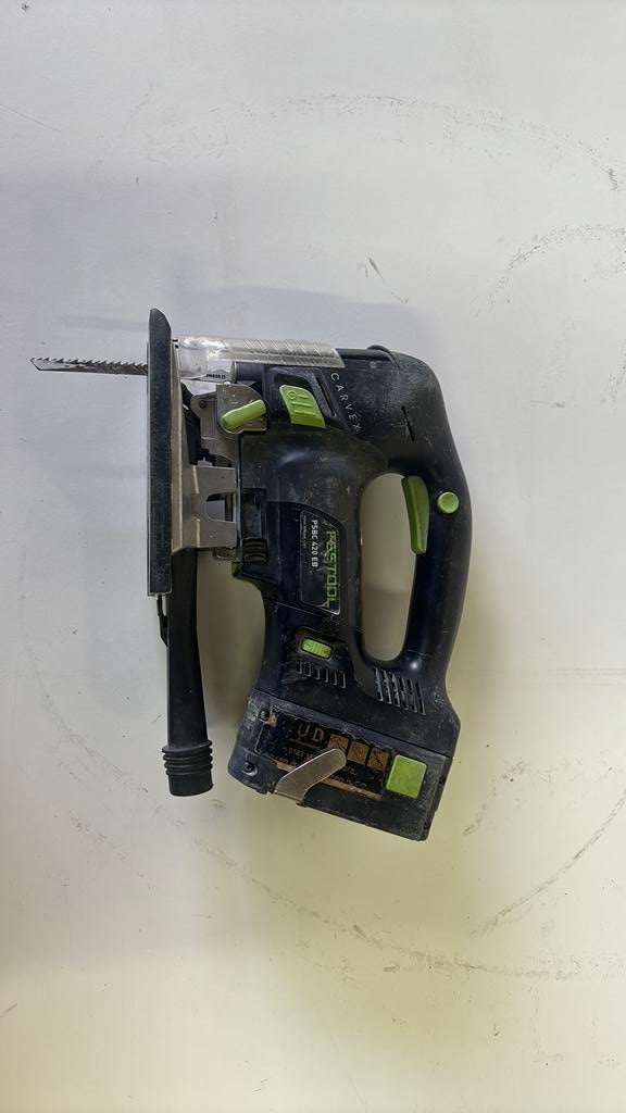 Festool PSBC 420 EB accu decopeerzaag, Doe-het-zelf en Verbouw, Gereedschap | Zaagmachines, Ophalen, Gebruikt, Decoupeerzaag, 30 tot 70 mm