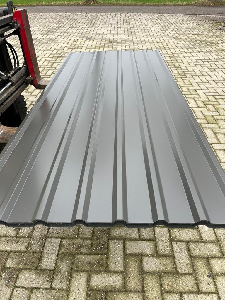 Nieuwe stalen damwand platen/ stalen dakplaten antraciet, Doe-het-zelf en Verbouw, Platen en Panelen, Ophalen, Nieuw, Overige materialen